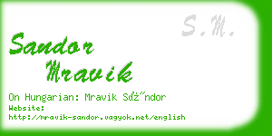 sandor mravik business card